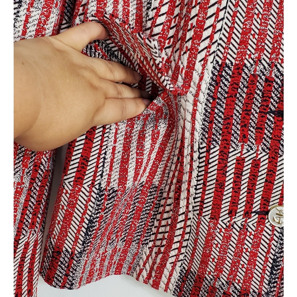 Cabi Medium Blazer Jacket Stretch Patchwork Nauti… - image 6